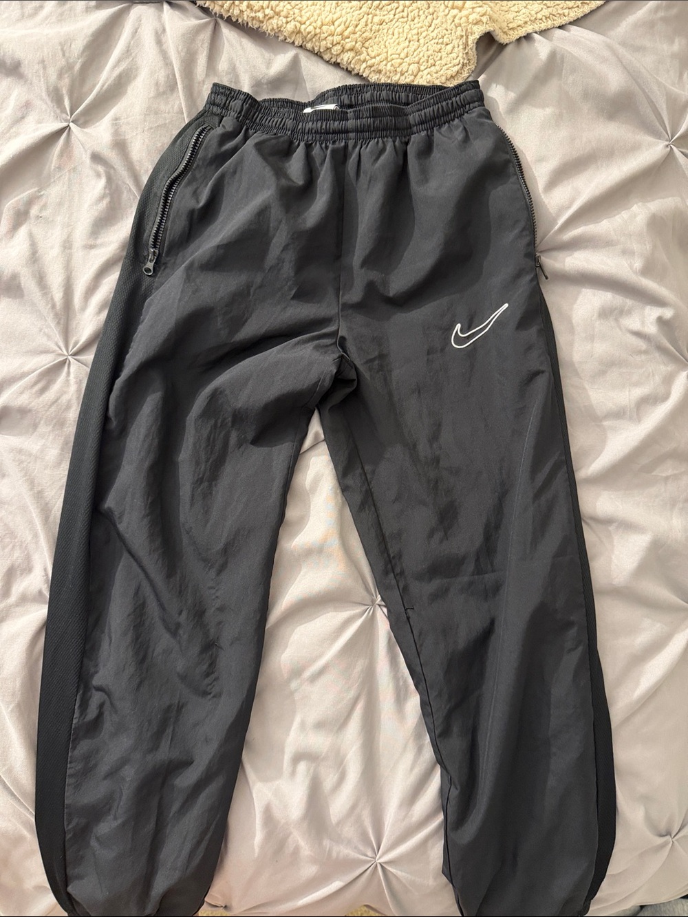 Nike Black Kids Joggers with White Swoosh